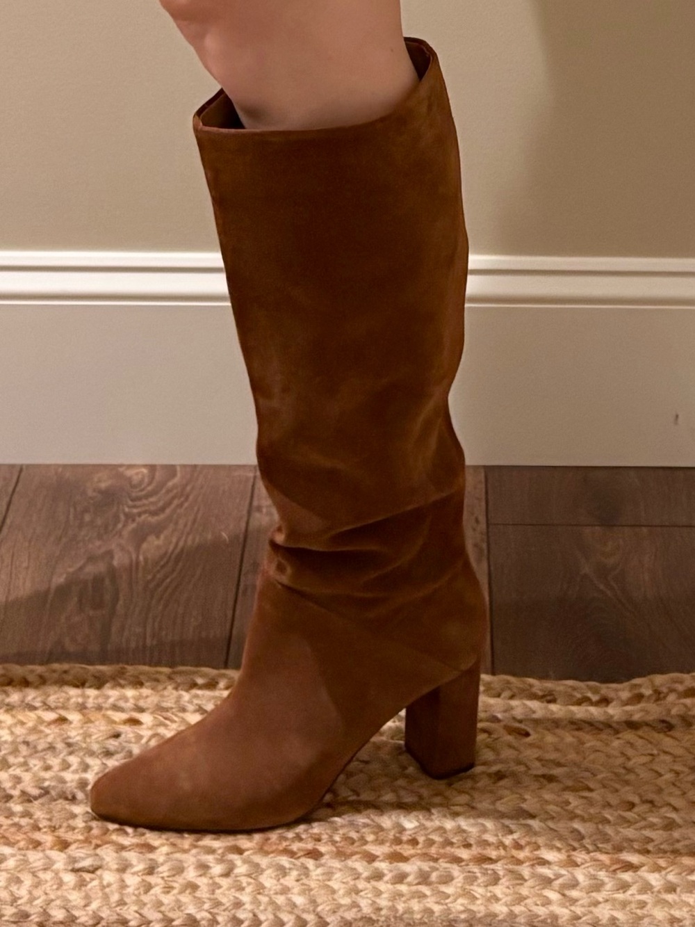 Banana Republic Chestnut Suede Knee-High Block Heel Boots